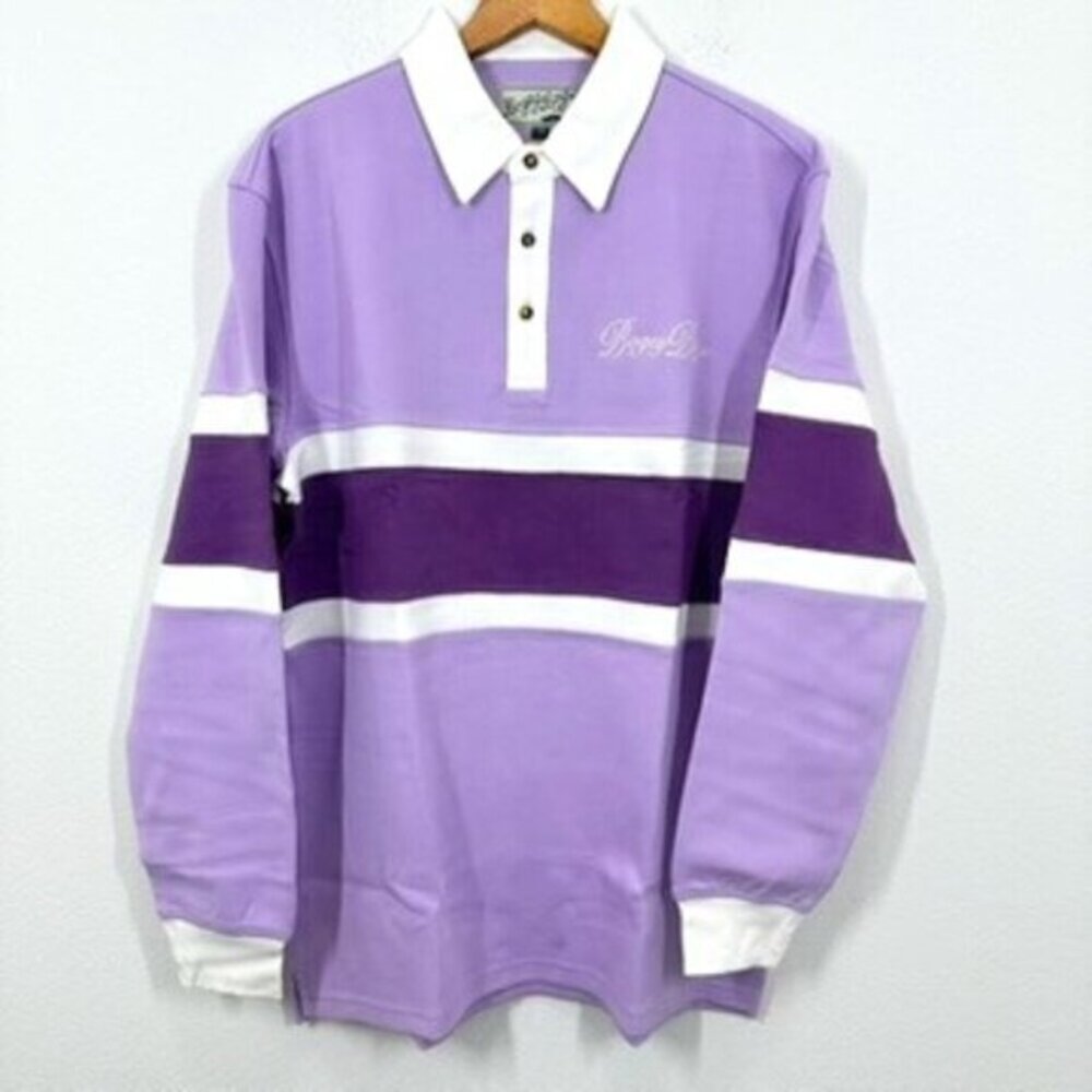 Bogey‎ Boys Purple Embroidered Polo Long Sleeve Classic Preppy Golf Shirt NWT